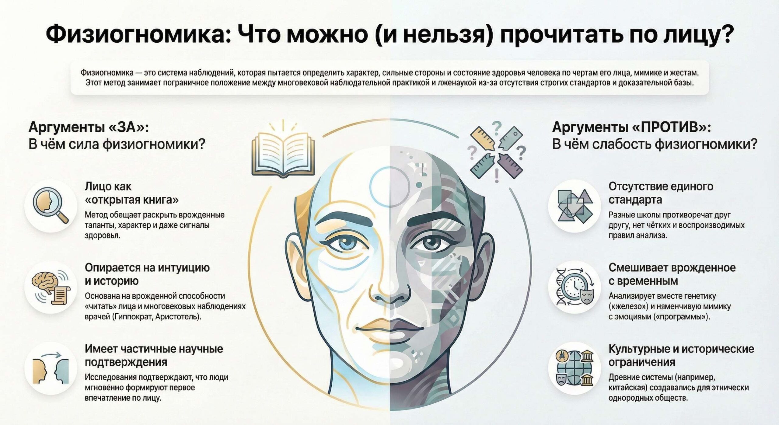 Физиогномика которая в кратце объесняет что такое физиогномика, её сильные и слабые стороны, честно без воды