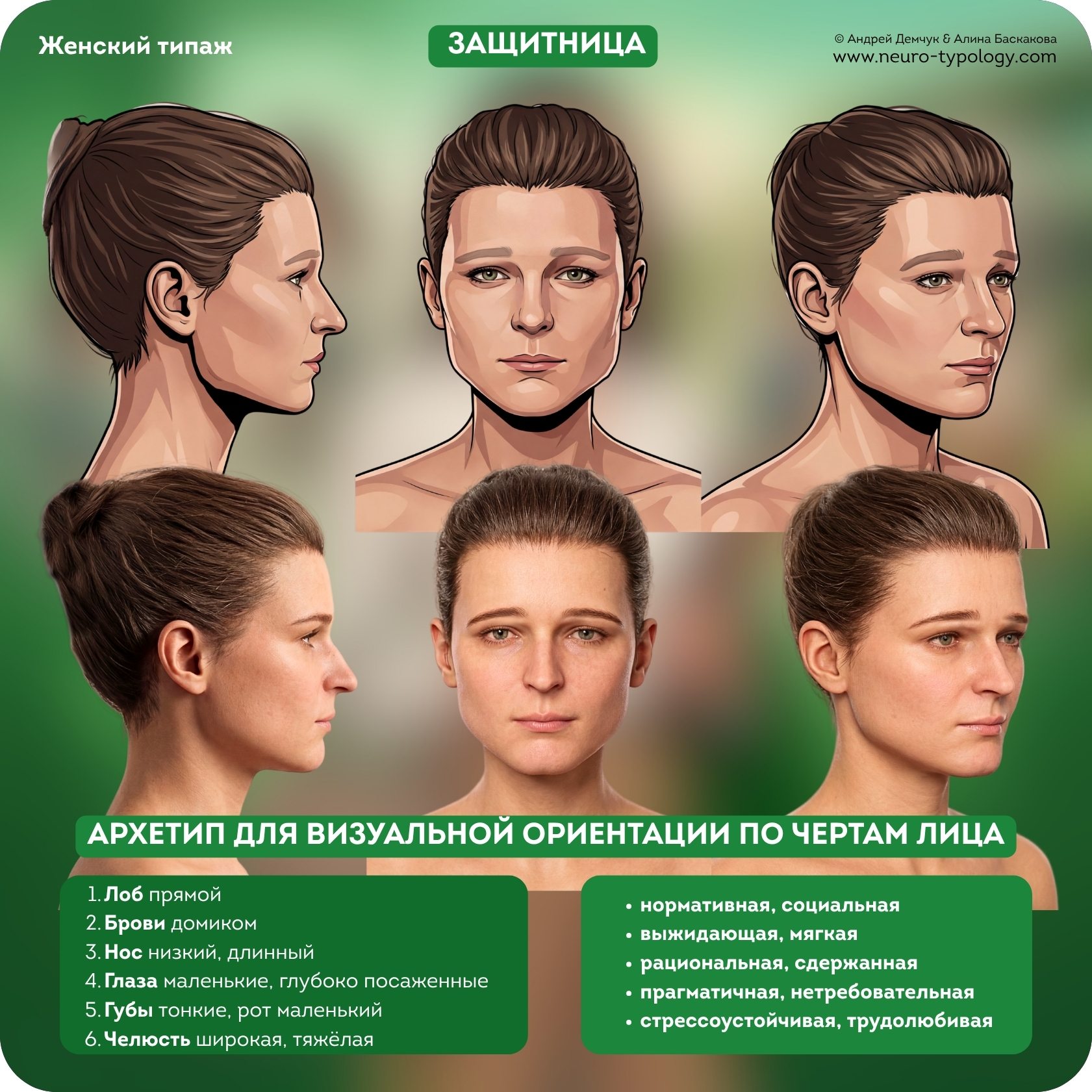 Защитница - черты лица