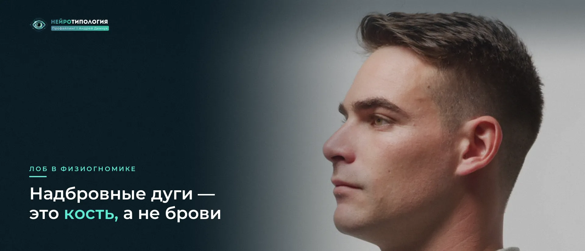 Мужчина в профиль: выраженная линия надбровья и лба Мужчина в профиль: выраженная линия надбровья и лба