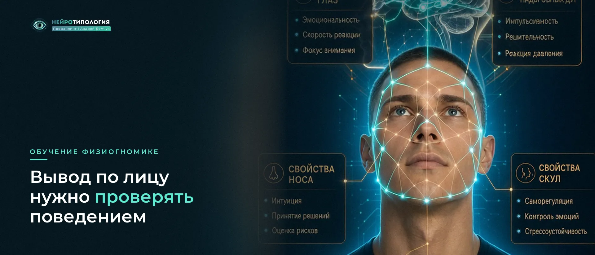 Лицо мужчины с цифровой разметкой зон: изучение физиогномики Лицо мужчины с цифровой разметкой зон: изучение физиогномики