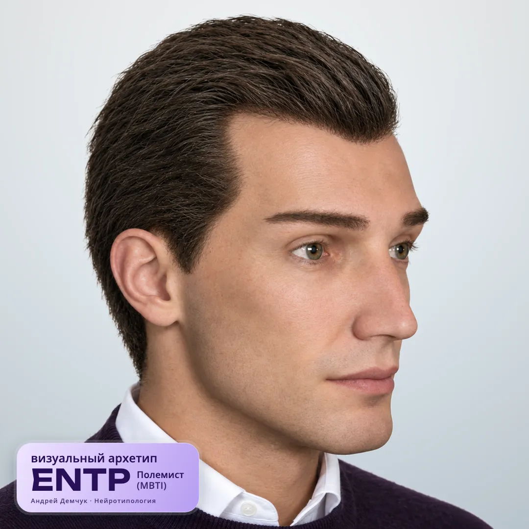 Полемист ENTP — визуальный архетип по нейротипологии (мужчина, три четверти) ENTP Полемист (MBTI): визуальный архетип, мужчина, три четверти