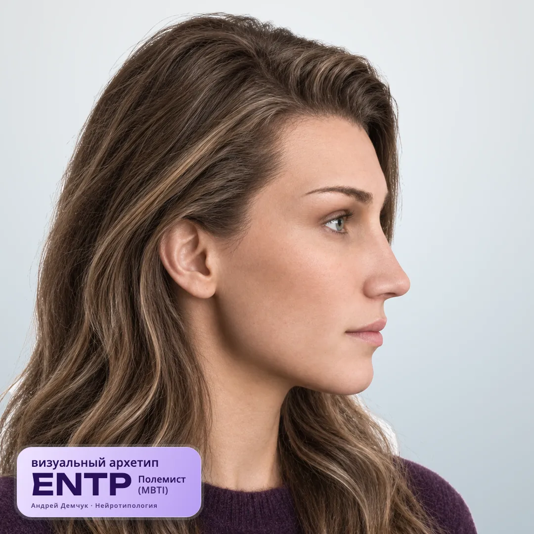 Полемист ENTP — визуальный архетип по нейротипологии (женщина, профиль) ENTP Полемист (MBTI): визуальный архетип, женщина, профиль