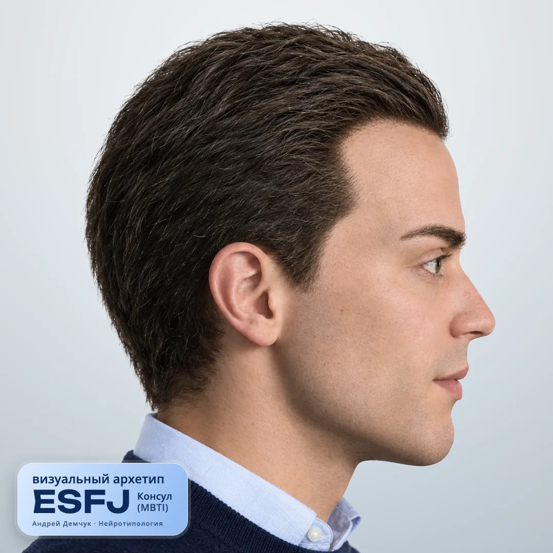 Консул ESFJ — визуальный архетип по нейротипологии (мужчина, профиль) ESFJ Консул (MBTI): визуальный архетип, мужчина, профиль