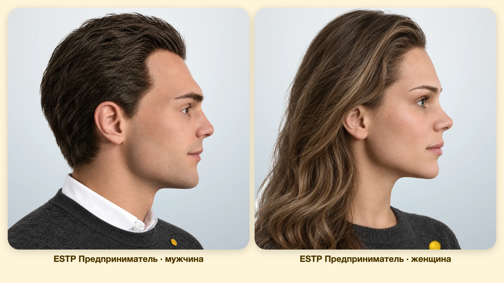 ESTP Предприниматель (MBTI): мужчина и женщина рядом, профиль ESTP Предприниматель (MBTI): мужчина и женщина рядом, профиль