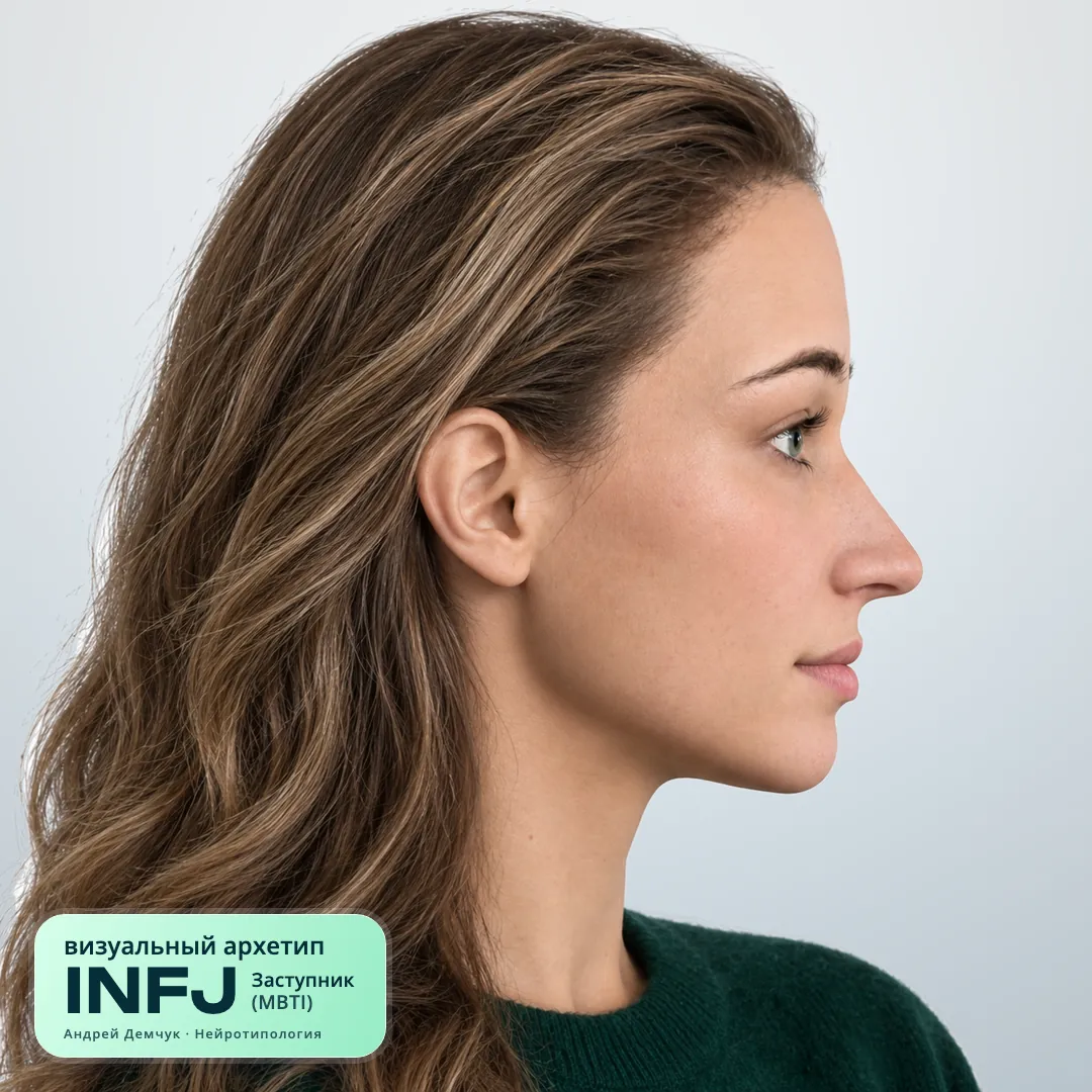 Заступник INFJ — визуальный архетип по нейротипологии (женщина, профиль) INFJ Заступник (MBTI): визуальный архетип, женщина, профиль