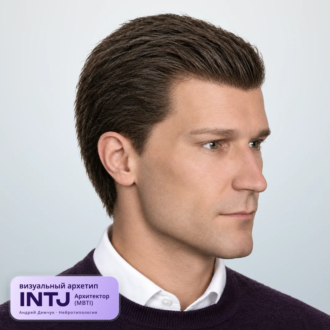 Архитектор INTJ — визуальный архетип по нейротипологии (мужчина, три четверти) INTJ Архитектор (MBTI): визуальный архетип, мужчина, три четверти