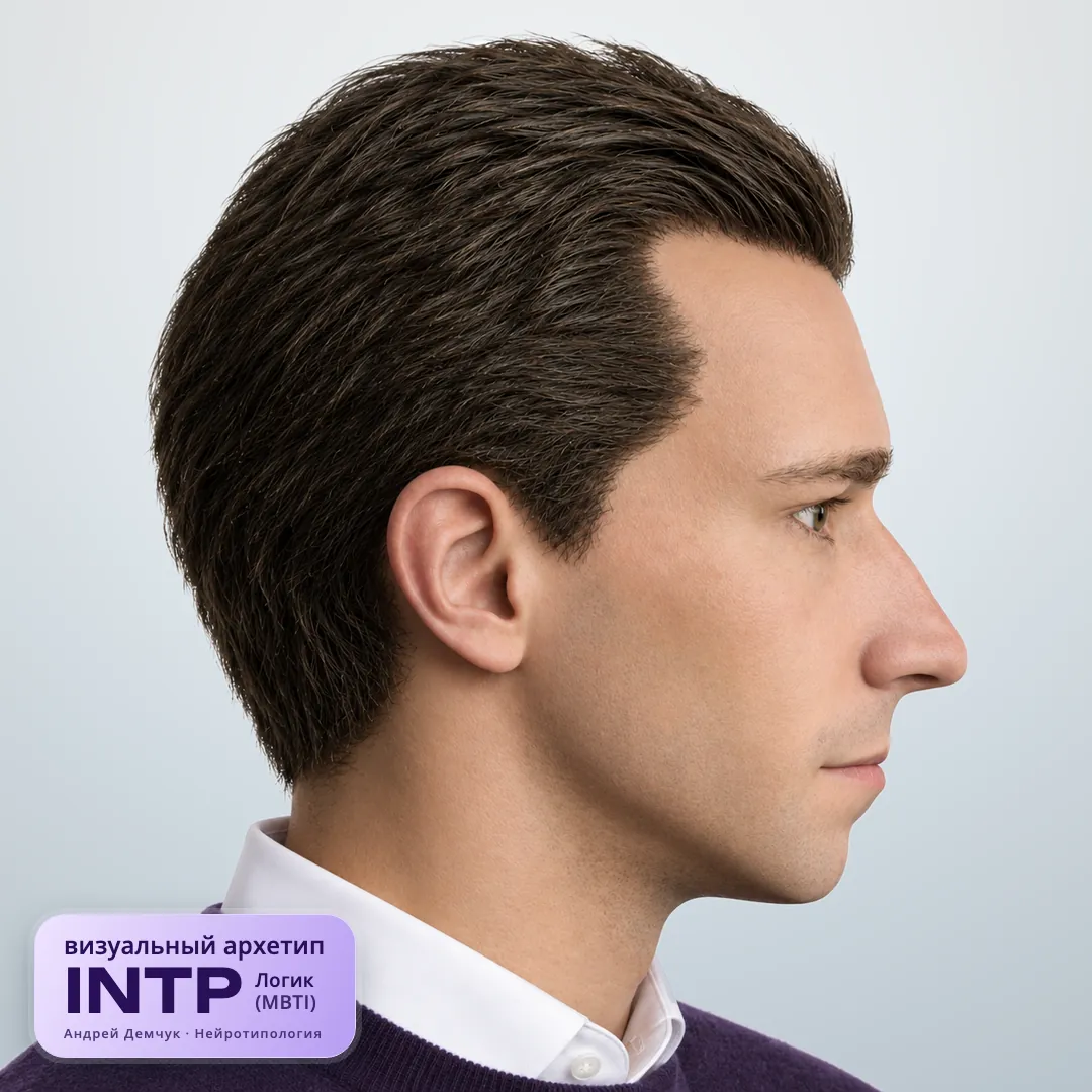Логик INTP — визуальный архетип по нейротипологии (мужчина, профиль) INTP Логик (MBTI): визуальный архетип, мужчина, профиль