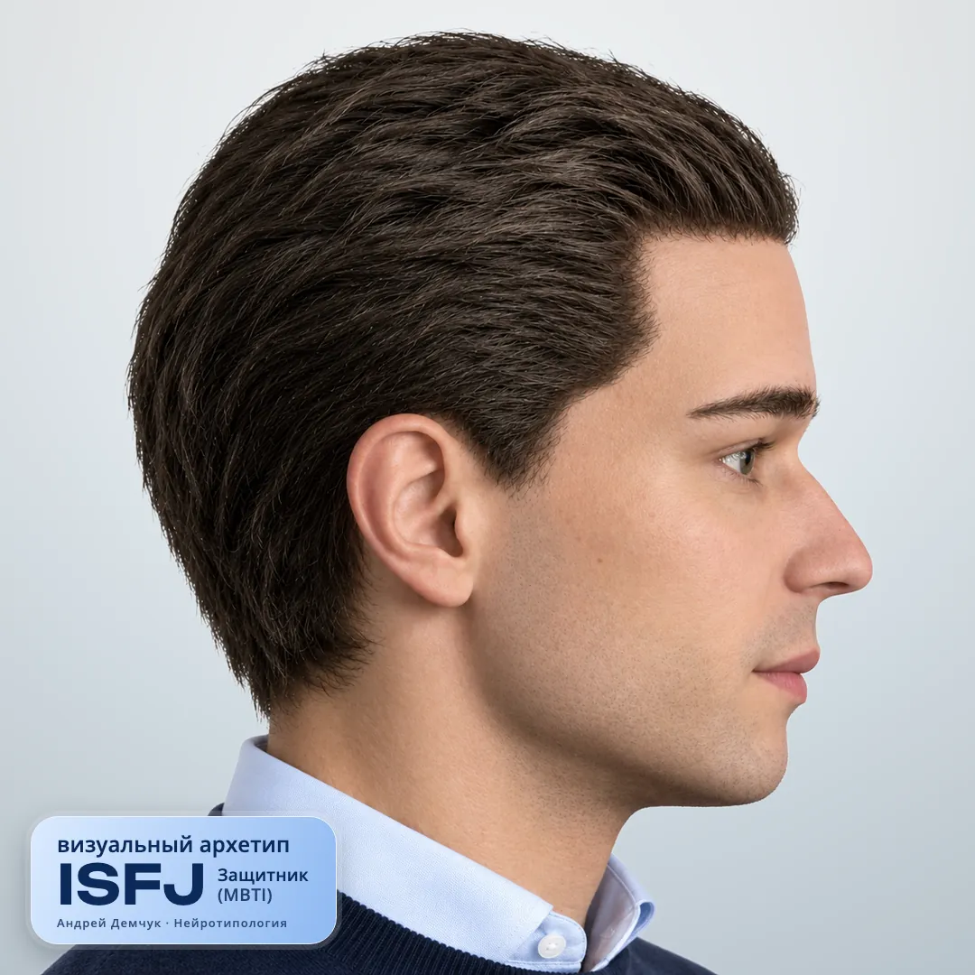 Защитник ISFJ — визуальный архетип по нейротипологии (мужчина, профиль) ISFJ Защитник (MBTI): визуальный архетип, мужчина, профиль