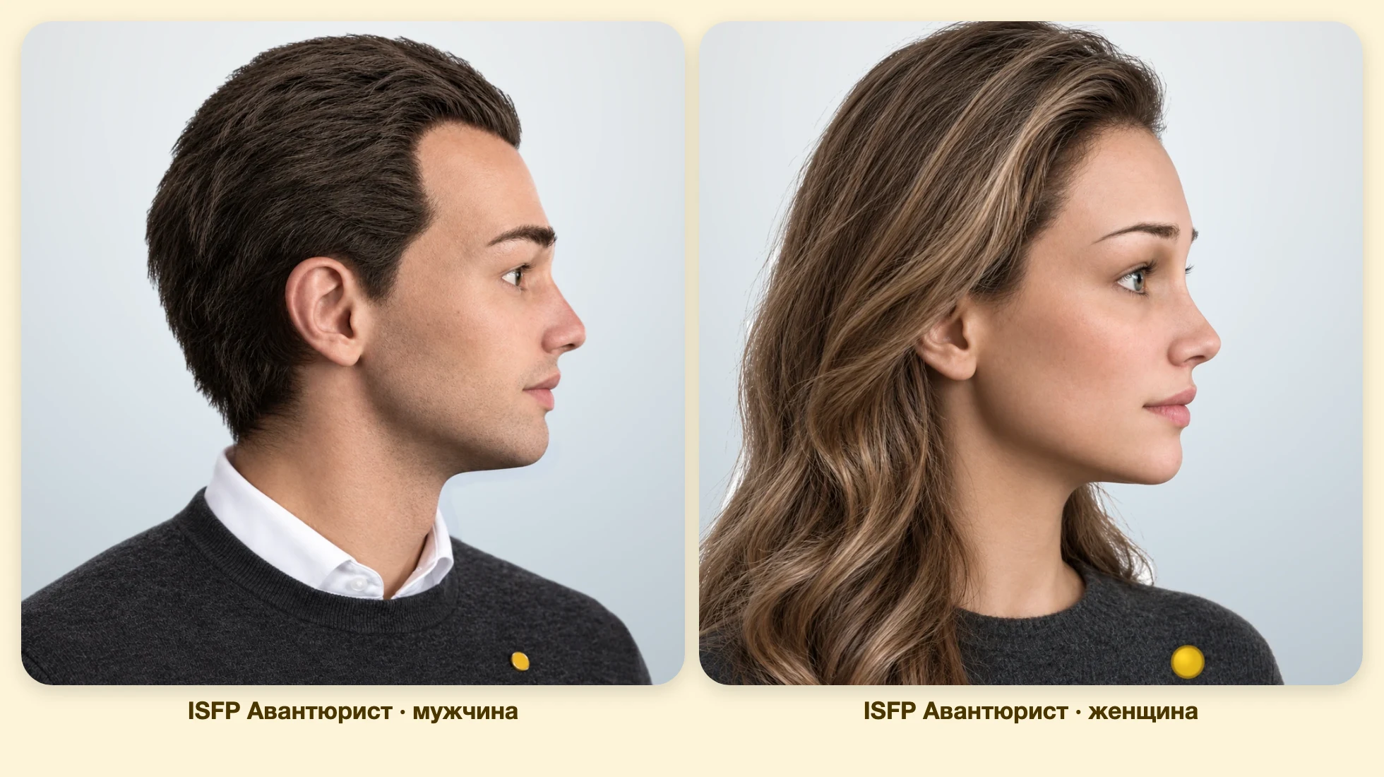 ISFP Авантюрист (MBTI): мужчина и женщина рядом, профиль ISFP Авантюрист (MBTI): мужчина и женщина рядом, профиль