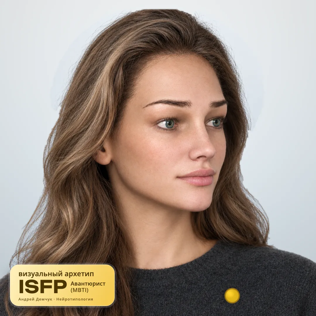 Авантюрист ISFP — визуальный архетип по нейротипологии (женщина, три четверти) ISFP Авантюрист (MBTI): визуальный архетип, женщина, три четверти