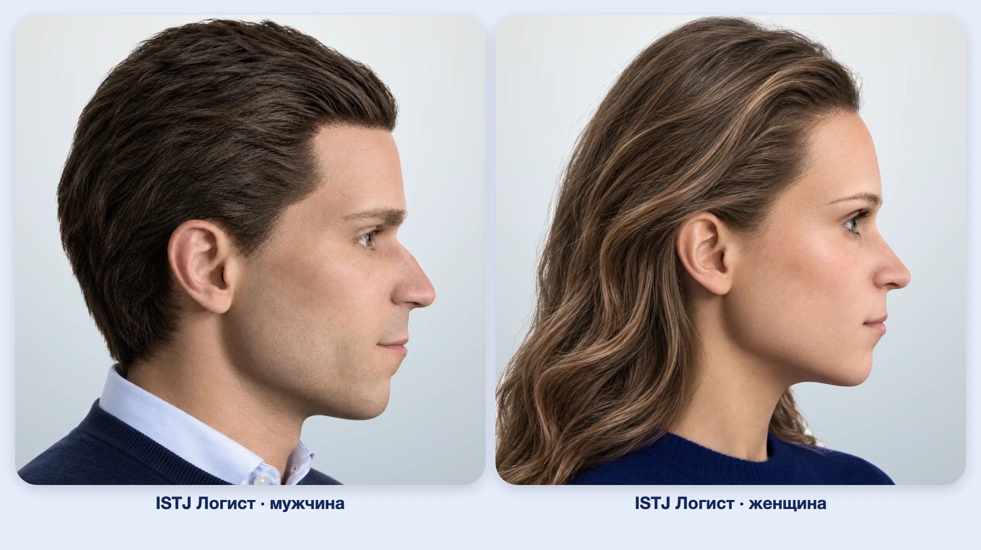 ISTJ Логист (MBTI): мужчина и женщина рядом, профиль ISTJ Логист (MBTI): мужчина и женщина рядом, профиль