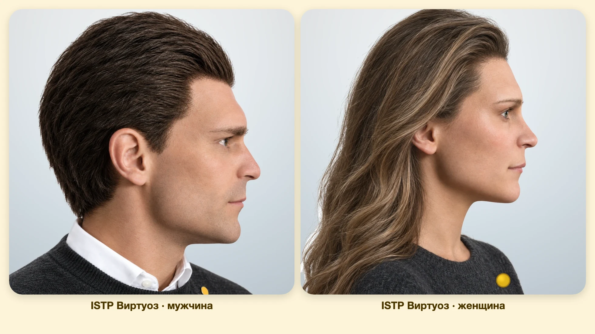 ISTP Виртуоз (MBTI): мужчина и женщина рядом, профиль ISTP Виртуоз (MBTI): мужчина и женщина рядом, профиль