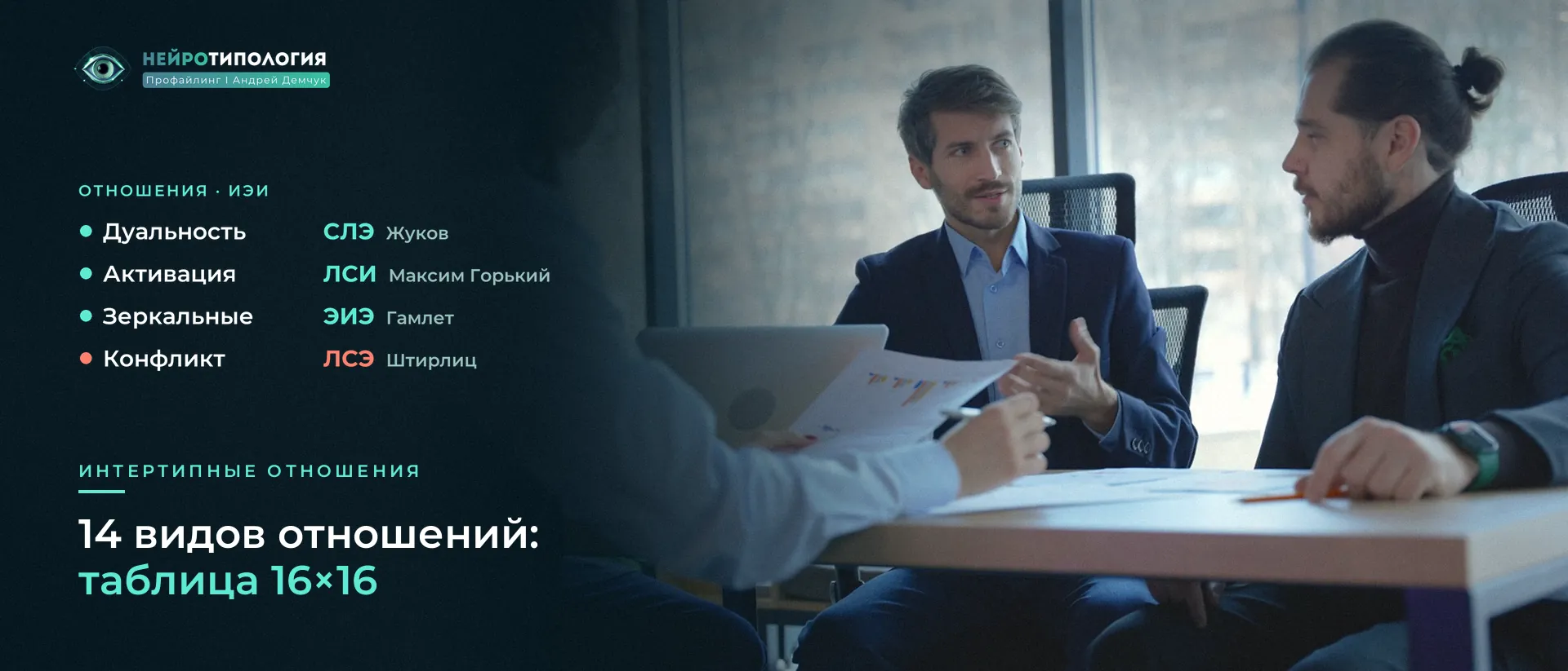 Переговоры за столом: таблица интертипных отношений