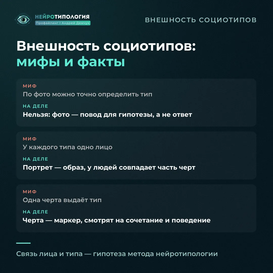 Мифы о внешности социотипов: можно ли определить социотип по фото